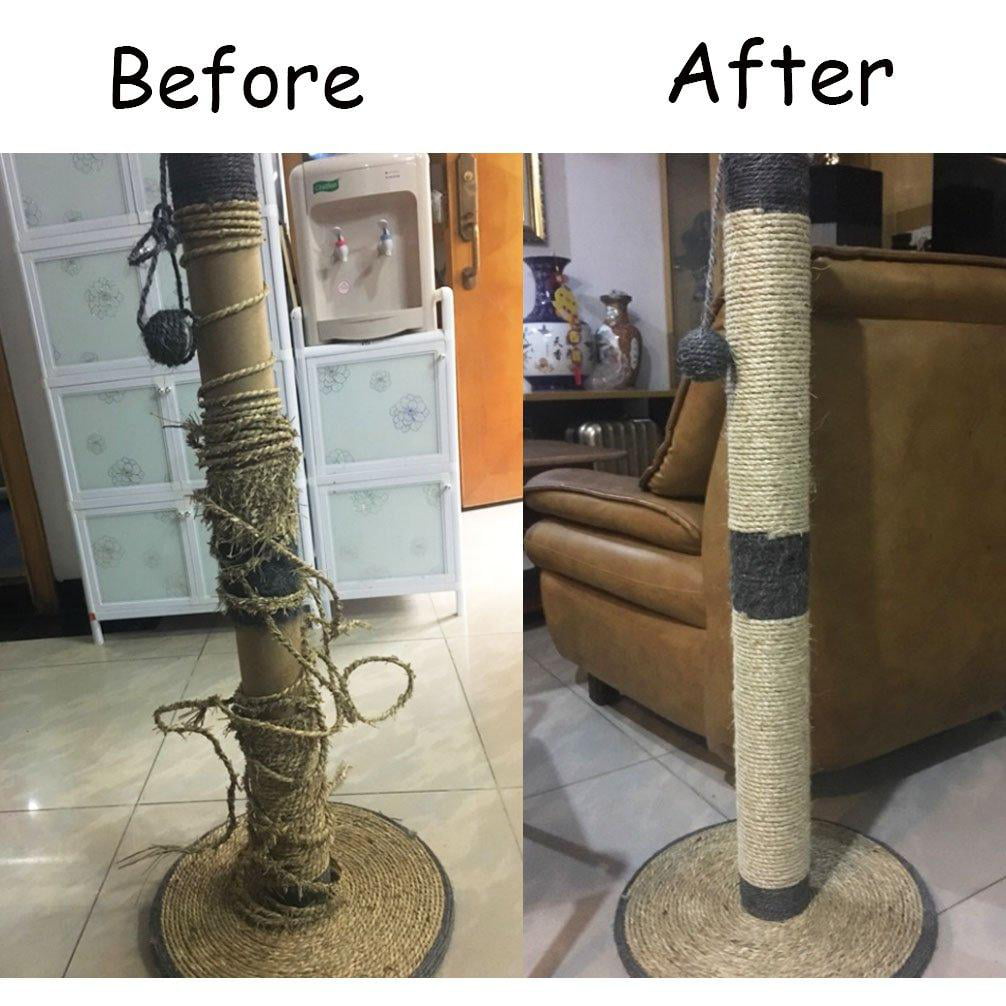 UPlama Cat Scratching Post Sisal Rope,Sisal Rope Replacement Recovering or DIY Scratcher for Cat Tree and Tower,1/4 in Dia x 98Ft Repairing 
