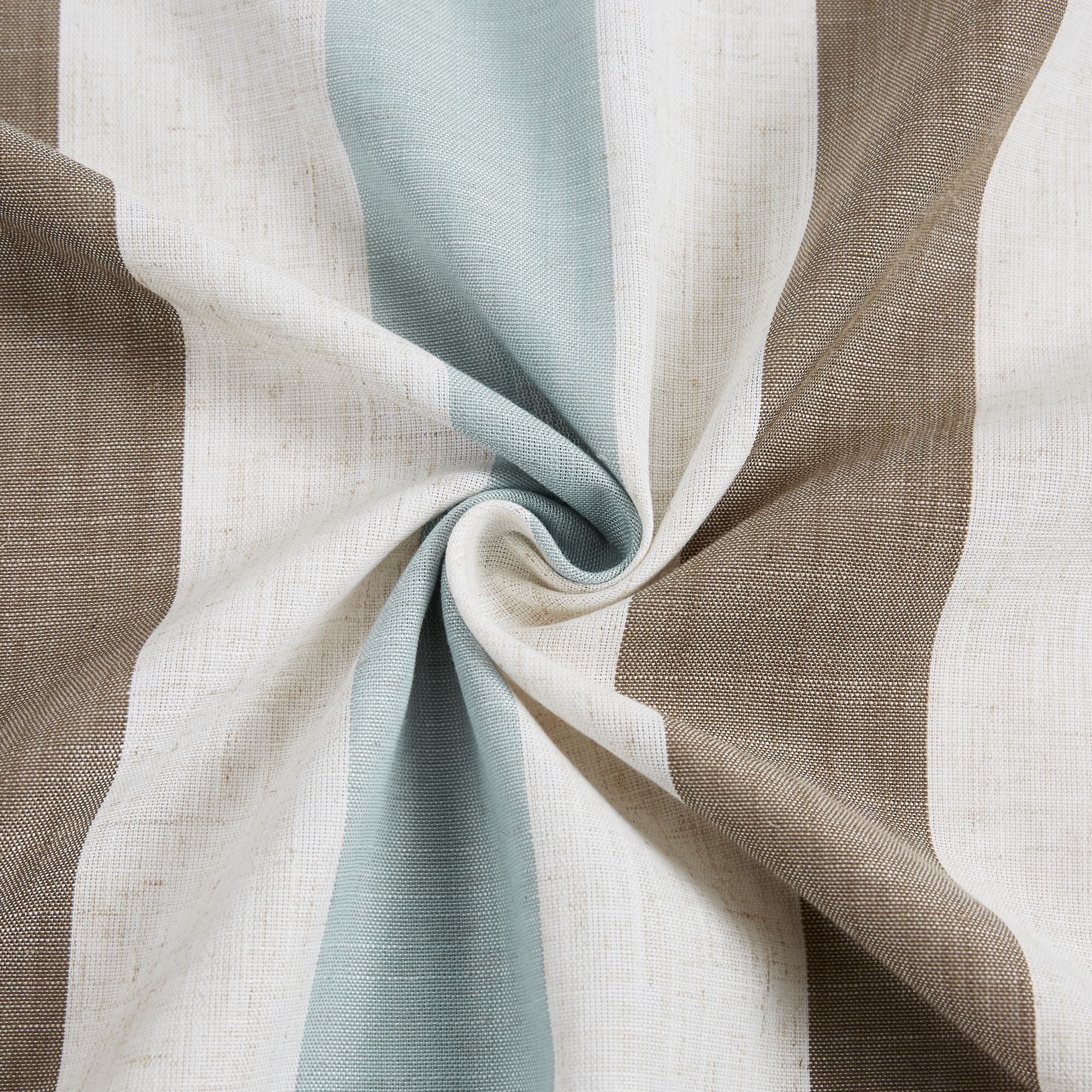 Flowpartex Linen Textured Stripe Curtains Brown and Aqua Farmhouse Striped Curtains Light Filtering Window Drapes for Bedroom Living Room,Rod Pocket Back Tab 40"X90"2 Panels
