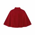 thumbnail image 6 of VBVC Women's Velvet Bowknot Cape Shawl , Ladies' Elegant Mock Neck Evening Wrap Poncho, Short Wedding Guest Cloak Coat For Women, Wine , Free Size, 6 of 9