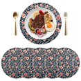 thumbnail image 3 of Dark Blue Floral Print 6-Piece 15.4in Durable PVC Plate Mats, Heat-Resistant for Parties and Dining, 3 of 7