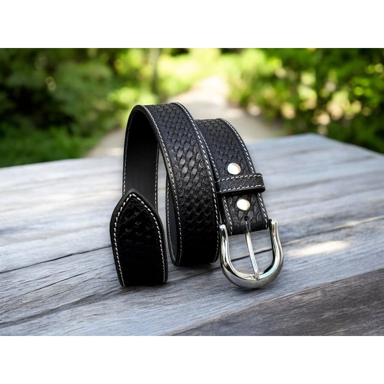 Western Leather Belt Detachable Buckle Retro Cowboy Style Adjustable Fit Western Leather Belt for Men Cowboy Handmade Belt with  main image 4