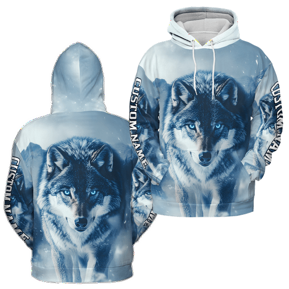 Lotusprinthandmade Personalized Wolf Native America People Hoodie 3D (Lightweight) S-5XL Multicolor (S)