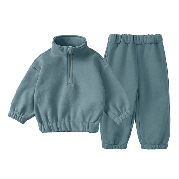 Beautyzll Toddler Boys Active Sweatsuit 1 Set Infant Fleece Zip Hoodie Sweatshirt and Jogger Sweatpants Kids Toddler Activewear Sweatsuit for Girls 9M-7Y