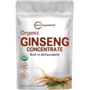 Certified Organic Panax Ginseng 200:1 extract Powder, 4 Ounces, 1000mg per serving,NON-GMO