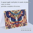 thumbnail image 3 of Yayeee Toggle Light Switch Wall Plate 3-Gang 6.37"x4.48" Decorative Outlet Cover, Colorful Abstract Eagle, 3 of 7
