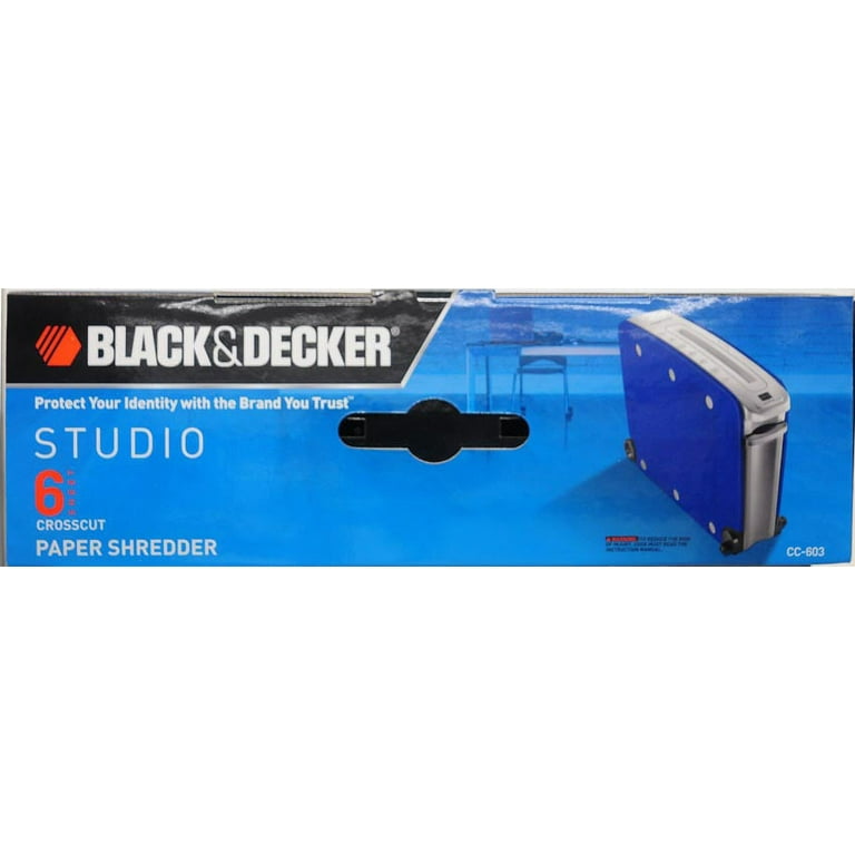 BLACK & DECKER CC601 6-Sheet Crosscut Paper Shredder (Black), 6SHEET  CROSSCT