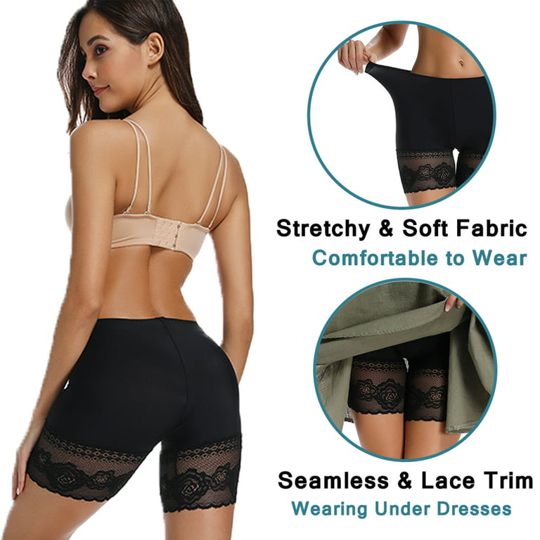 3 Pack Women Seamless Slip Shorts for Under Dress Smooth Boyshorts