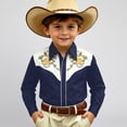 thumbnail image 2 of FYDUU Boys Casual Shirts Western Cowboy Long Sleeve Shirts Classic Fit Button Up Tops For Kids Vintage Shirt Party Wear 4-5 Years, 2 of 4