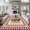 thumbnail image 4 of Rectangle Area Rug 6x9ft,Western Star Country Berry Wreath Washable Carpet Non-Slip Runner Accent Rugs Indoor Floor Mat for Bedroom Living Room Decor,Red Buffalo Plaid, 4 of 9
