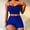 Blue, variant on Babysbule Womens Swimsuits Womens Bandeau Bandage Solid Bikini Set Push-Up Brazilian Two Piece Swimwear Beachwear Swimsuit