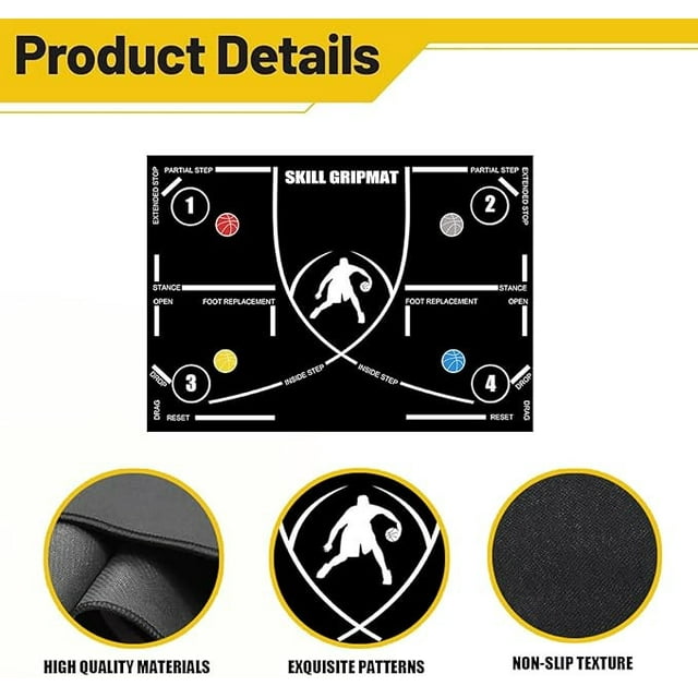 Ovzne Basketball Training Mat – Non-Slip Indoor Dribble Footwork Pad With Soundproof Design