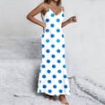 thumbnail image 4 of Tauxra Sleep Dress for Women with V-Neck, Sleeveless, Polka Dot, Split Hem, Summer Casual Loungewear Nightgown, 4 of 8