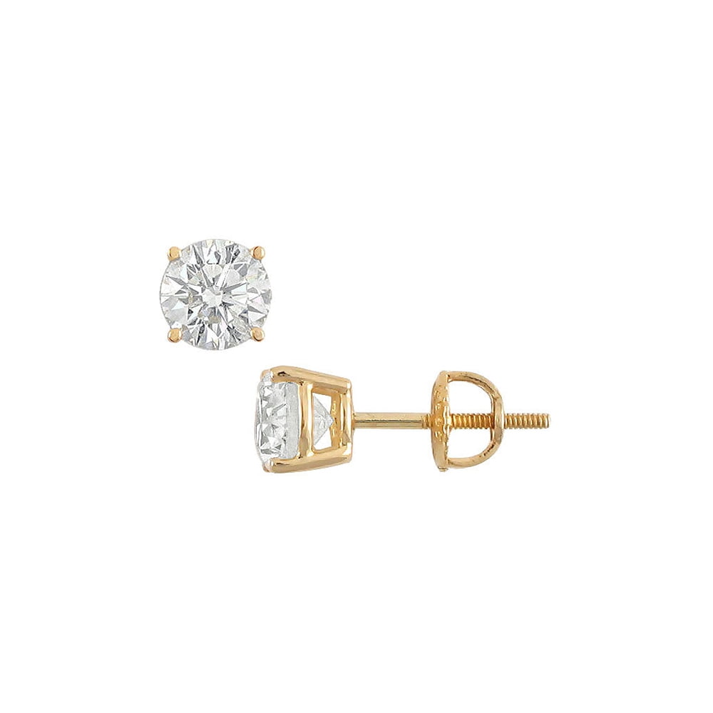 14K Yellow Gold Round Diamond Stud Earrings 2.00 CT. TW. Walmart Canada