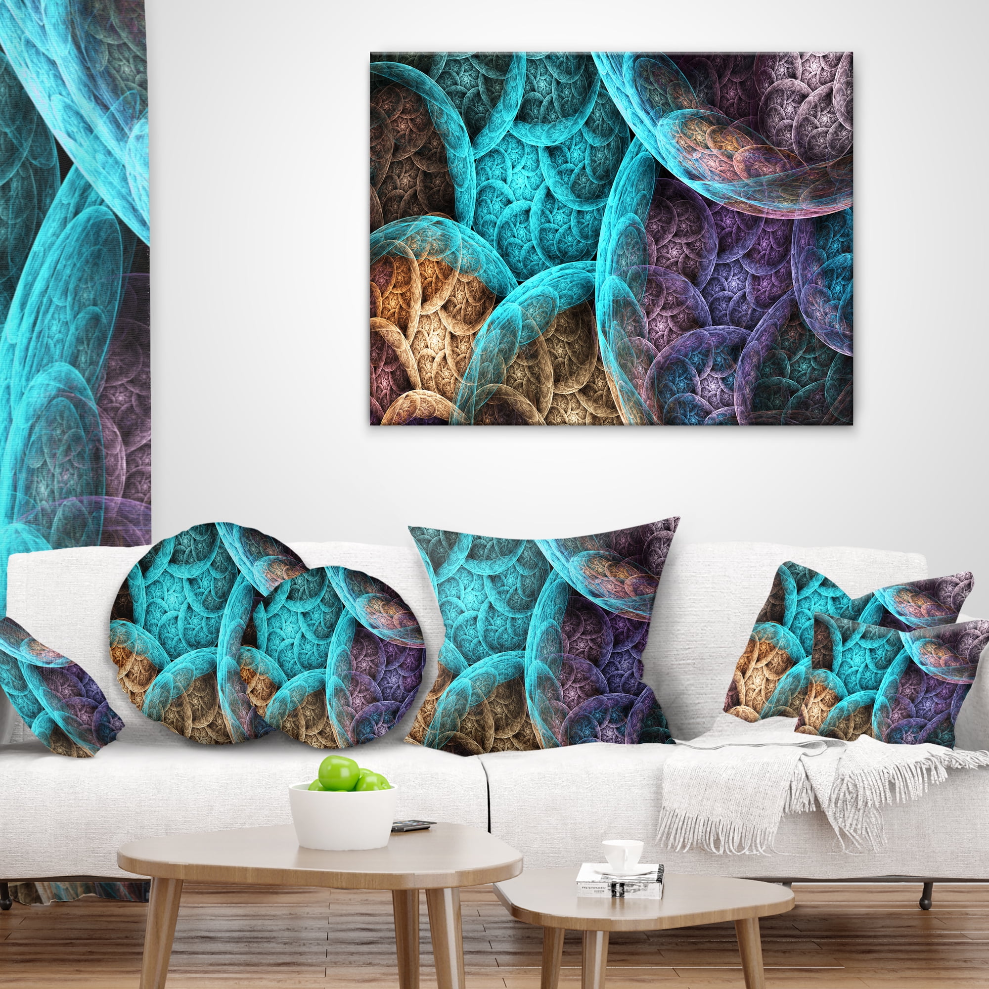 Designart Colorful Dramatic Clouds - Abstract Throw Pillow - 12x20