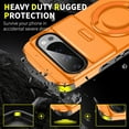 thumbnail image 2 of Compatible with Google Pixel 10 Pro XL Case with Camera Lens Slide Cover Magnetic Ring Stand [Compatible with MagSafe] Shockproof Heavy Duty Military Phone Case for Google Pixel 10 Pro XL,Orange, 2 of 10