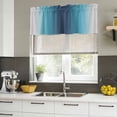 thumbnail image 4 of 2 Pack Valances for Window, Blue Teal Grey Ombre Short Curtains for Kitchen Bedroom Living Room, Farmhouse Gradient Minimalist Rod Pocket Small Window Treatment Valance Drapes 60 x 18 Inch, 4 of 8