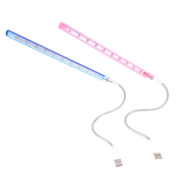 2Pcs Home Desktop Portable USB 10 LEDS Light for Notebook Laptop Pink, Blue