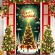 thumbnail image 5 of Cubierta de puerta navideña de 35 x 71 pulgadas - Diseño de Papá Noel - Decoración navideña para puerta - Decoración para festivales y fiestas, 5 of 6