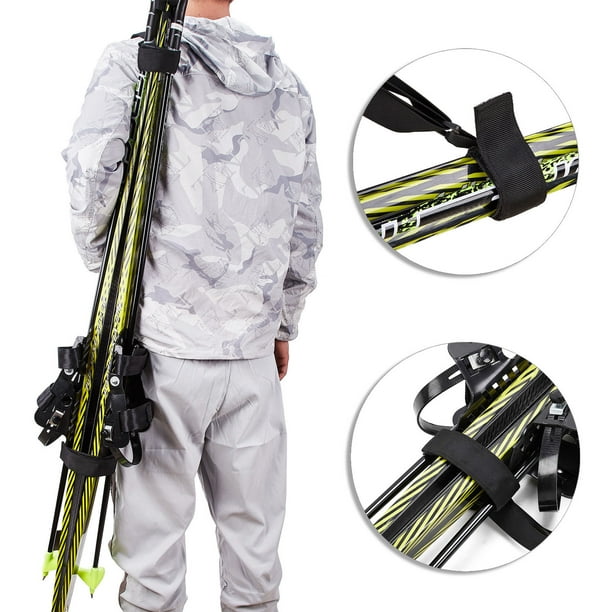 Sangles de transport pour skis et bâtons Bandoulière de ski réglable  Porte-matériel de ski Bâton de ski Sangle en nylon Accessoires de ski pour  homme