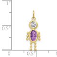 thumbnail image 2 of Collier Pendentif Pierre de Naissance Garçon en Or Jaune 10k Février, 2 of 6
