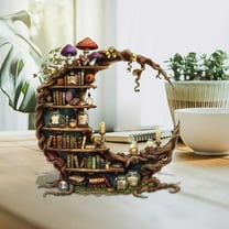 PRETXORVE Home Decor, Room Decor, Crescent-Shaped Acrylic Desktop Decoration Bookshelf Suitable for Home and office Decoration Book Lovers