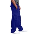 thumbnail image 7 of Mens Sweatpants Baggy Sweat Pants for Men Straight Leg Loose Fit Gym Athletic Cargo Sweatpants with Pockets Blue XL, 7 of 7