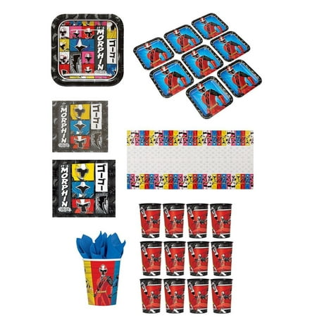 - Power Rangers Party Bundle: 32x Plates, 32x Napkins, 32x Cups, 2x Covers
