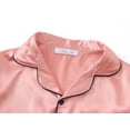 thumbnail image 2 of Beezizac Satin Pajamas for Girls - Dusty Pink Cute Silky Short Sleeves & Pants Sleepwear PJ Set Size 6/7, 2 of 7