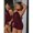 Burgundy, variant on Burgundy X GloRilla High Neck Backless Ruffle Mini Bodycon Dress Club