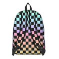 thumbnail image 3 of Rainbow Checkered Pattern Backpack for School, Cute School Bag with Adjustable Shoulder Straps and Padded Back, 15.7"x11.8"x5.5", 3 of 5