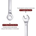 thumbnail image 4 of Uxcell Thin 6-Point Combination Wrench, Metric Mirror-Chrome Plated High Carbon Steel, 5mm, 4 of 5