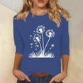 thumbnail image 2 of Plebaso Hauts pour Femmes Manches 3/4 Chemises Imprimées Décontractées Tuniques Col Rond Blouses pour Femmes, 2 of 4