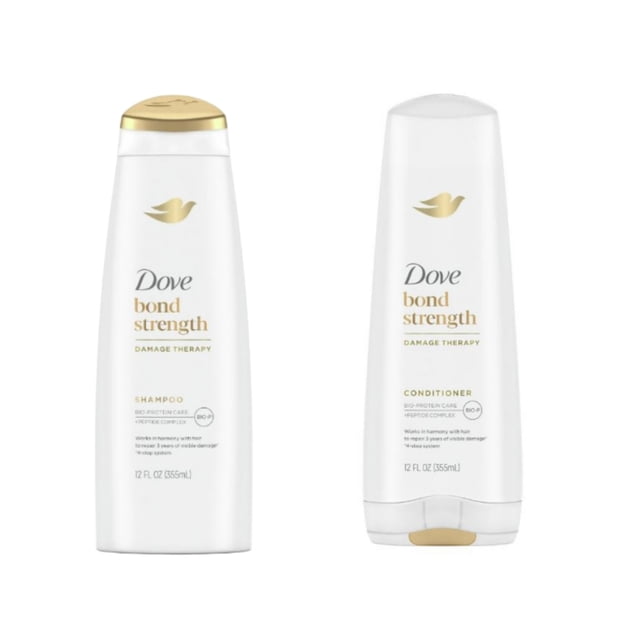 Dove Bond Strength Women's Shampoo and Conditioner Set for Damaged Hair with Bio Protein Care, 12 oz each
