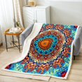 thumbnail image 2 of Vintage Blanket Mandala Floral Throw Blanket for Bed, Persian Medallion Fleece Blanket Throw Size, Bohemian Paisley Sherpa Blanket Tribal Hippie Fuzzy Blanket Microfiber, 2 of 6