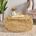 thumbnail image 5 of Pemberly Row Modern Aluminum Mesh Coffee Table in Gold Finish, 5 of 9