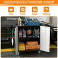 thumbnail image 6 of AOBABO Metal Garage Cabinet on Wheels with 2 Doors &Shelves,Rolling Tool Storage Cabinet with Handle Pegboards and Hooks,Assembly required, Black Grey, 6 of 7
