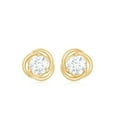 thumbnail image 2 of Natural Diamond Stud Earrings for Women, Diamond Solitaire Earrings, April Birthstone Earrings, 10K Yellow Gold, 2 of 6