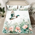 thumbnail image 2 of Feelyou Hunting Duck Bed Sheets, Watercolor Flower Floral King Sheets, Rustic Plant Botanical Sheet Set, Ultra Soft Bedroom Decor, 4pcs, 2 of 7