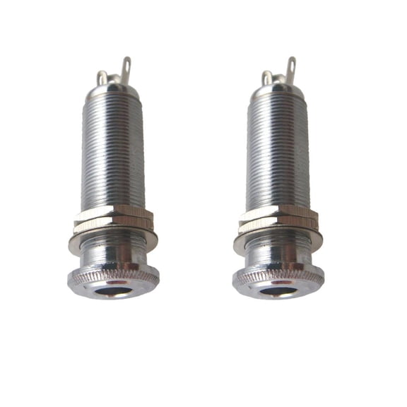 2x Threaded Cylinder Output Input Guitar Jack Plug Socket 1/4" 6.35mm