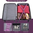 thumbnail image 4 of 3 Piece Expandable Luggage Set with TSA Lock, 21/25/29 Inch PC Lightweight Carry On Luggage with Spinner Wheels, Roller Travel Suitcase with 2 Hooks for Men, Women, Dark Purple, 4 of 9