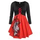 thumbnail image 1 of Camiseta con Estampado de Zorro en Talla Extra con Color Bloque Rosegal  Mangas largas de talla grande, 1 of 5