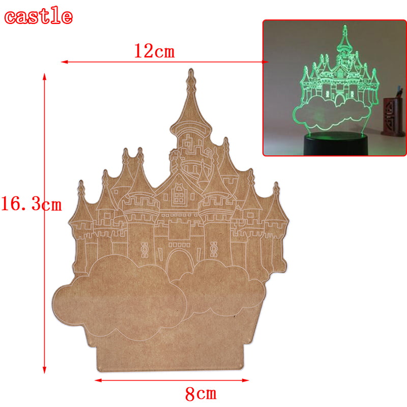 Details about   1pc 3D Illusion Lamp RGB LED Night Light Acrylic Panel for Kids Cartoon Gi TDXX 