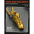 thumbnail image 5 of FaithHeart Sport Shoes Necklace for Men Sturdy Gold Plated Stainless Steel Hip Hop 3D Sport Pendant Necklace Jewelry Gift for Father Son Boyfriend Grandson Valentines Day, 5 of 7