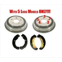 For 06-08 Chevrolet HHR (2) 5 Lug Only Rear Brake Drums & Shoes 3pc Kit
