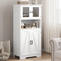 FOLDLIFE 50.4" Freestanding Kitchen Pantry Storage Cabinet with Doors and Shelves, Versatile Wooden Cupboard for Bathroom, Kitchen, Dining Room, and Living Room