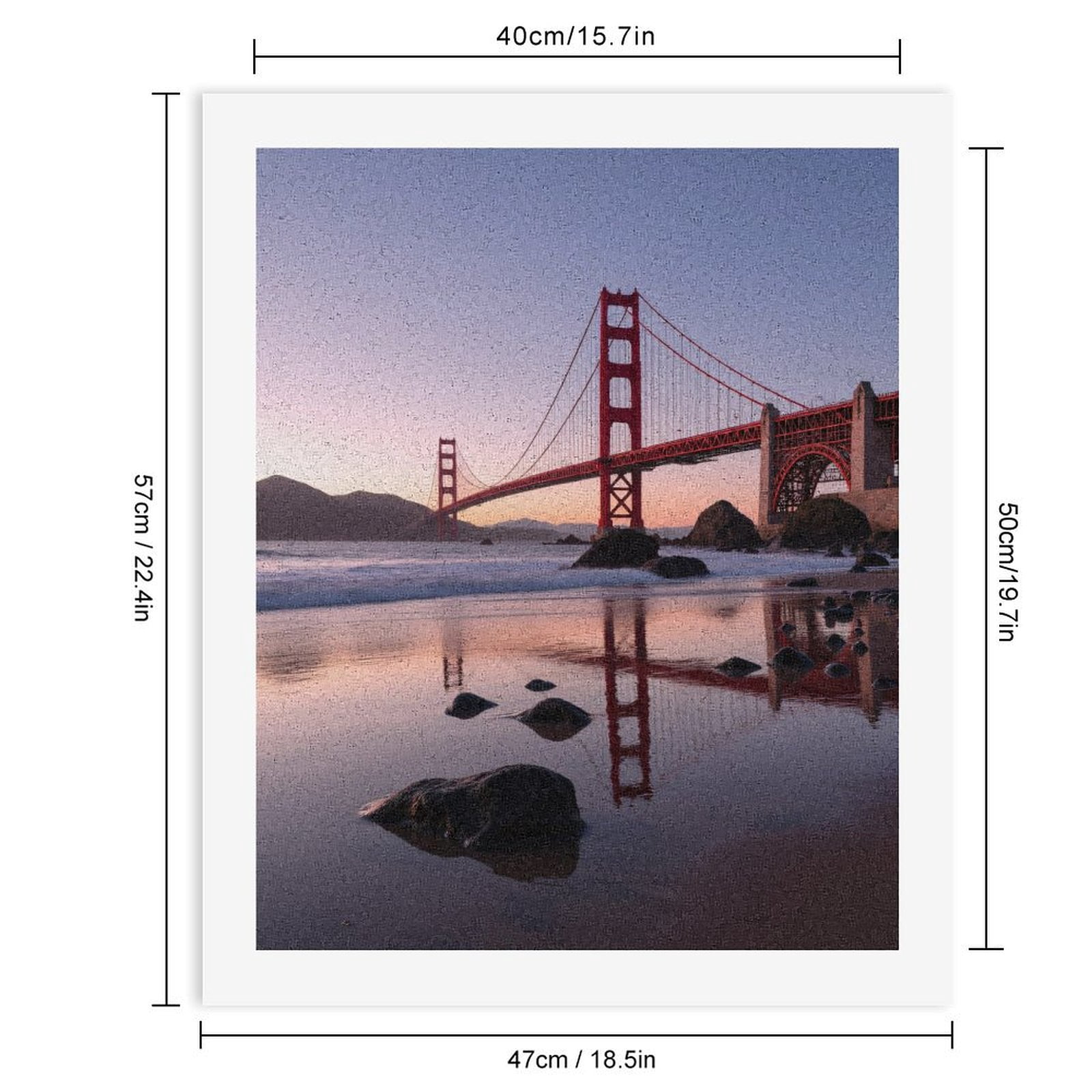 Paint by Numbers Kit for Adults, Sunset Bridge Ocean Reflection Rocks Paint by Numbers, Easy Paint by Numbers Kit for Adults Beginner, DIY Adult Paint by Number Kits on Canvas, Home Decor