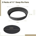 thumbnail image 6 of Pie Dish 2 Packs Deep Pie Tins 11’’, Non-Stick Tart Pans With Removable Bottom, Carbon Steel Fluted Round Tart Quiche Pie Pans Baking Dish Accessories（27cm）, 6 of 7