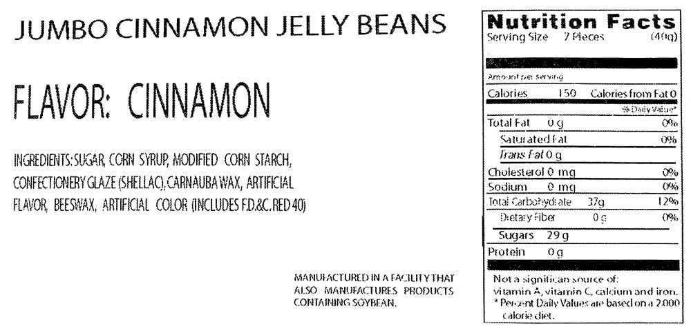SweetGourmet Jumbo Cinnamon Jelly Beans | Bulk Unwrapped | 3 Pounds