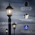 thumbnail image 6 of Textured Black Oak Creek Outdoor Post Top Light, Traditional 6-Panel Clear Beveled Glass, Wet Rated, 6 of 12