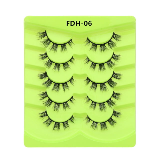 Nvzi 10 pares de pestañas de visón tenues, pestañas postizas de volumen natural y esponjosas, FDH-06